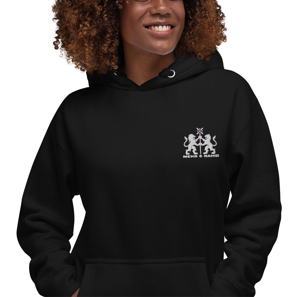 Shahnameh Zan Jian Azadliq Unisex Hoodie (Gold Text and Flag)